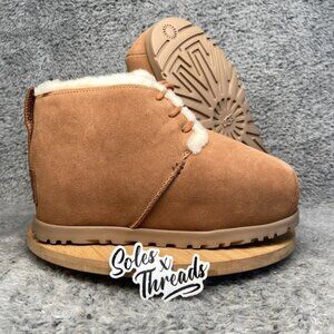 UGG Pumped Lace Up Suede Slippers Sizes Women Chestnut 1158261